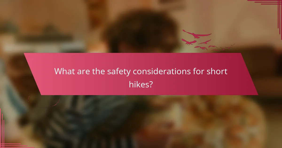 What are the safety considerations for short hikes?