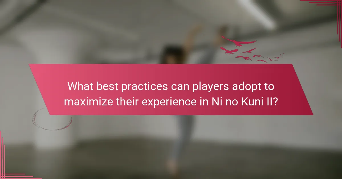 What best practices can players adopt to maximize their experience in Ni no Kuni II?