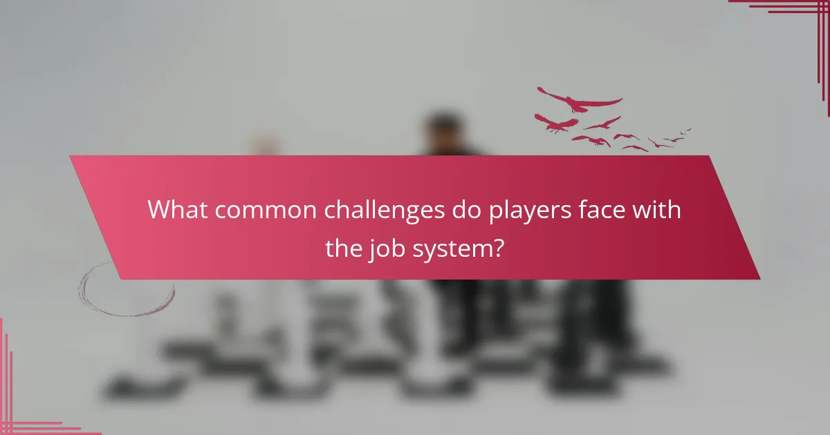 What common challenges do players face with the job system?