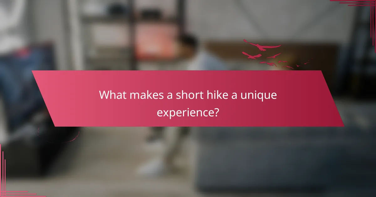 What makes a short hike a unique experience?